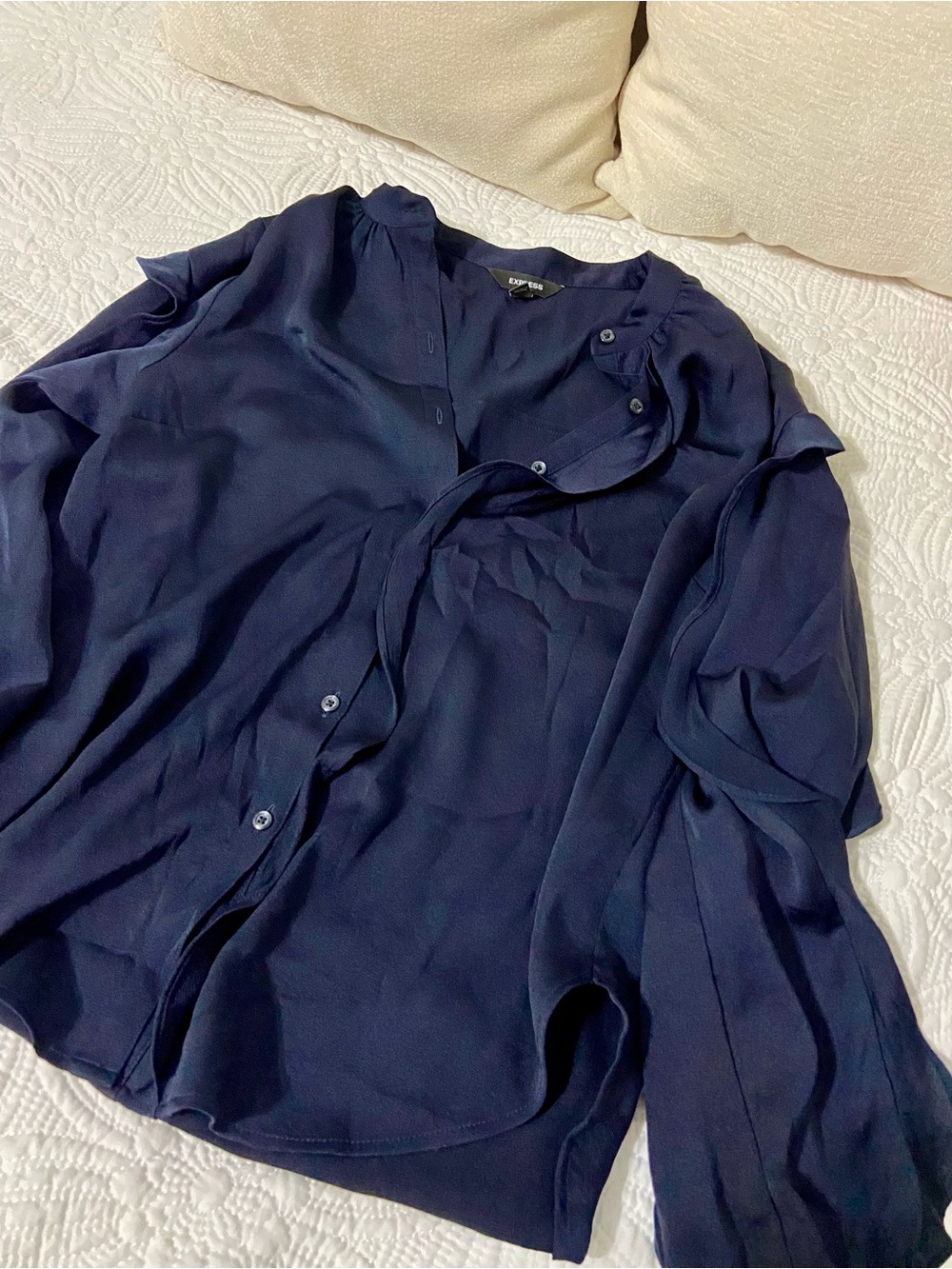 Express Women's Dark Navy Button-Down Blouse